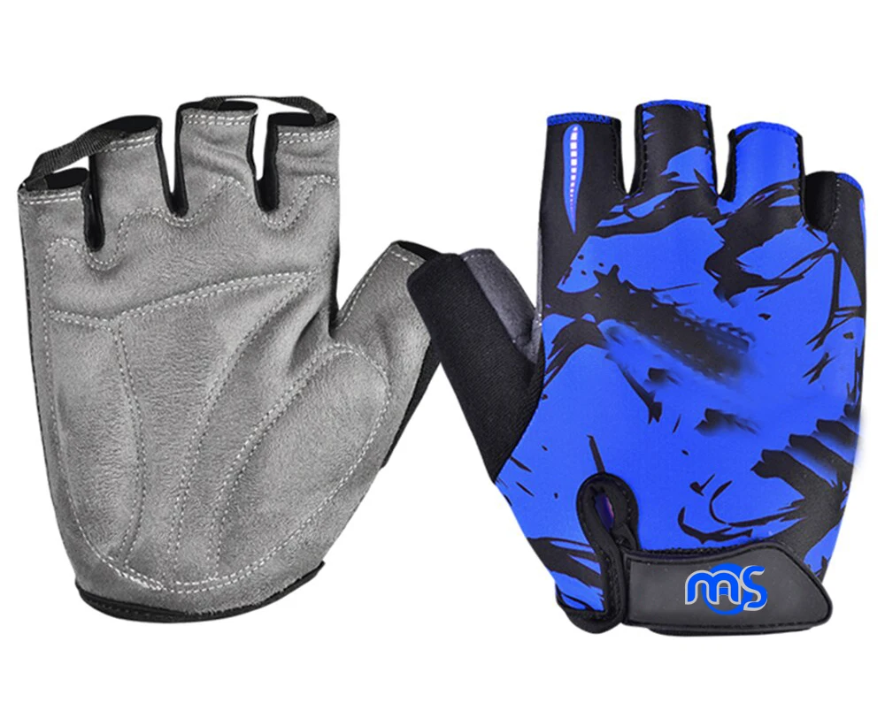 Gym Gloves, Mens Gym Exercise Training  Leather Half Finger Gloves