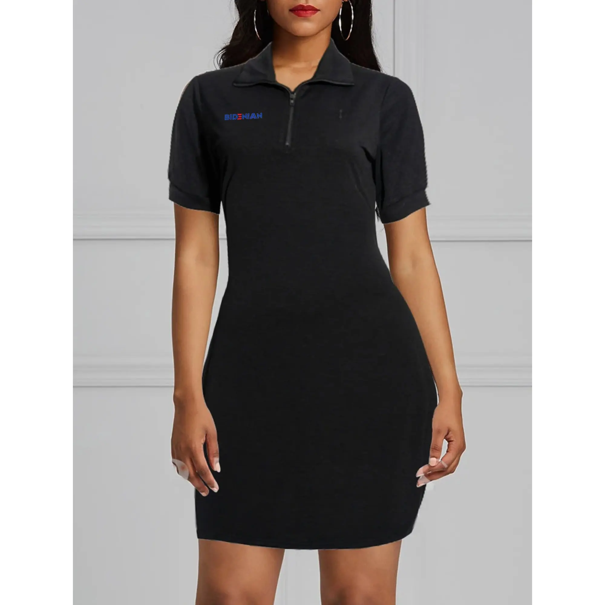 
Fat Melting Sporting Gown Collar Shaper Dress- Black 