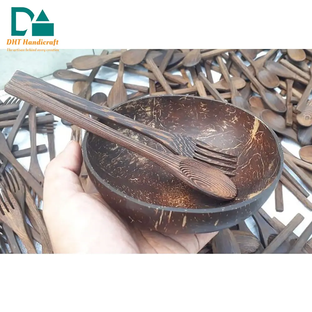 Dining Wares Natural Color Acacia Wood Coconut Wood Knife, Cutlery & Fork For Households, Restaurants