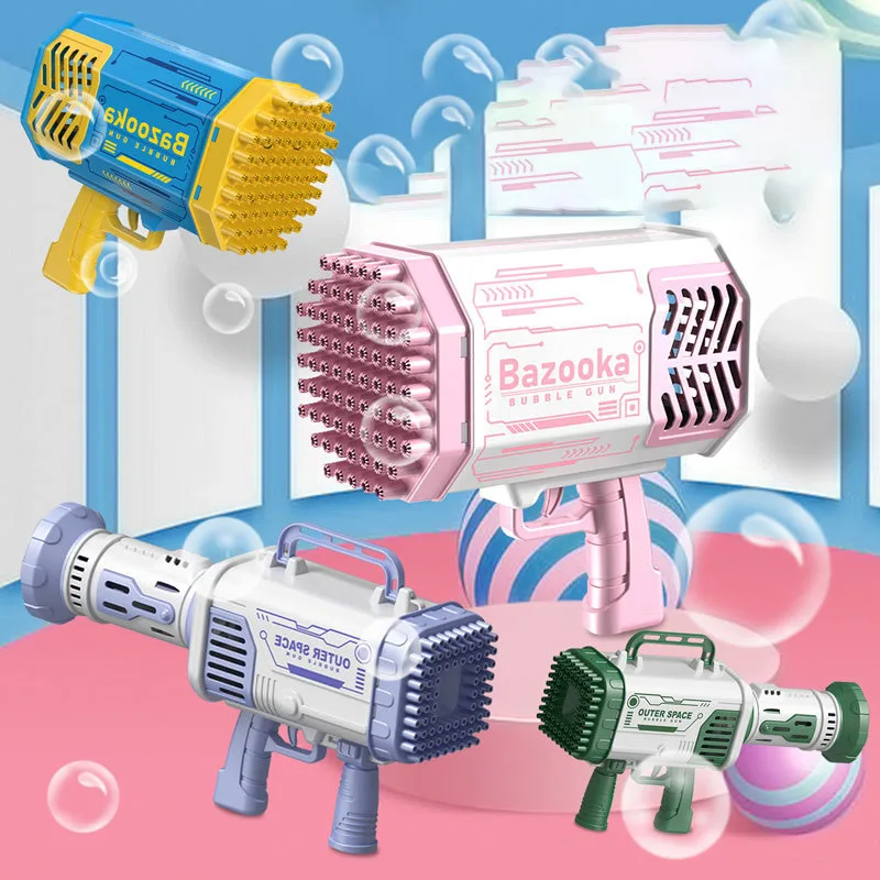 YIWU ALLSHINE Summer Outdoors Games 69-Hole Sports Gatling Bubble Gun Rocket Launcher Boom Bubble Gun
