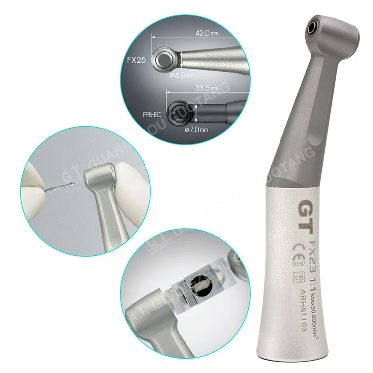 FX Series Dental Low Speed Push Button Contra Angle Handpiece