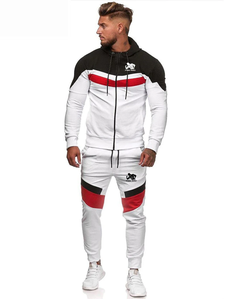 Gym Workout Tech Fleece Tracksuits Contrast panel work Muscle Fit Beast Body Active Wear OEM Blend Track Suits Sweat Suits