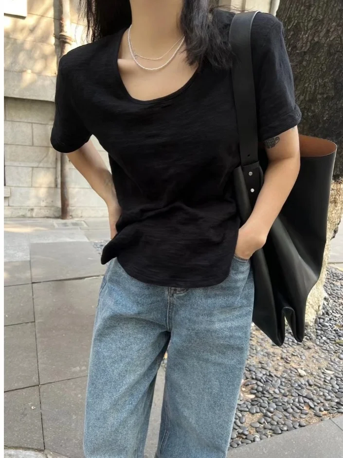 Breathable summer casual lightweight blank 55% hemp 45% organic cotton women t shirt