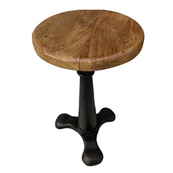 Cast Iron Singer Revolving Stool With Wooden Seat