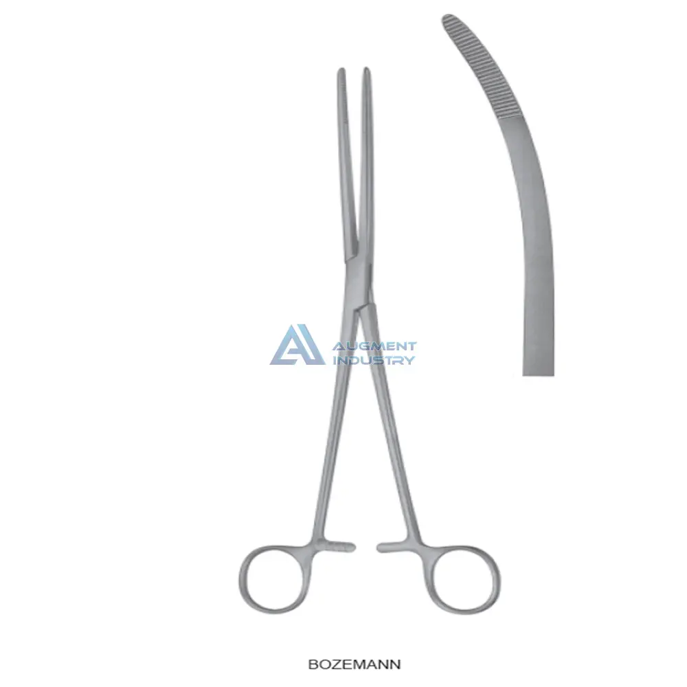 BOZEMANN Uterine Dressing Forceps Curved 25CM Stainless Steel Surgical Forceps for Uterine Curved Uterine Forceps