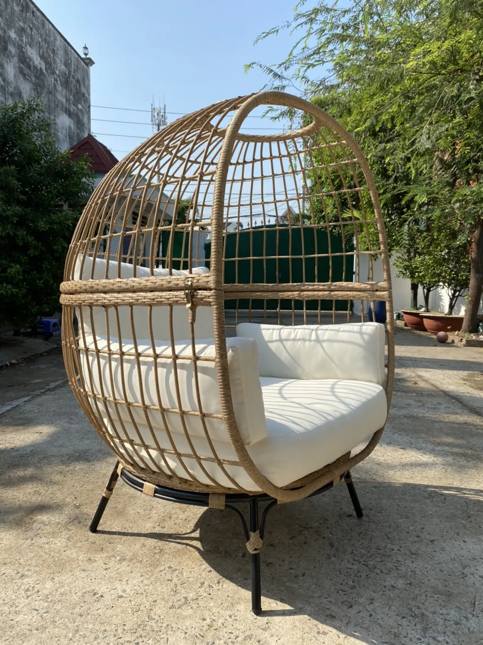 Vietnam Special Hot Selling Color-fast Waterproof Wicker Hanging Swing Chair For Outdoor