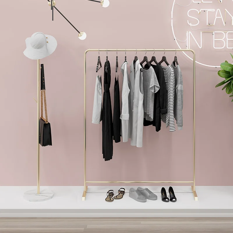 Hot selling High Quality matel Coat Rack Stand stainless steel storage hanging stand for clothes floor hanger for clothing shop