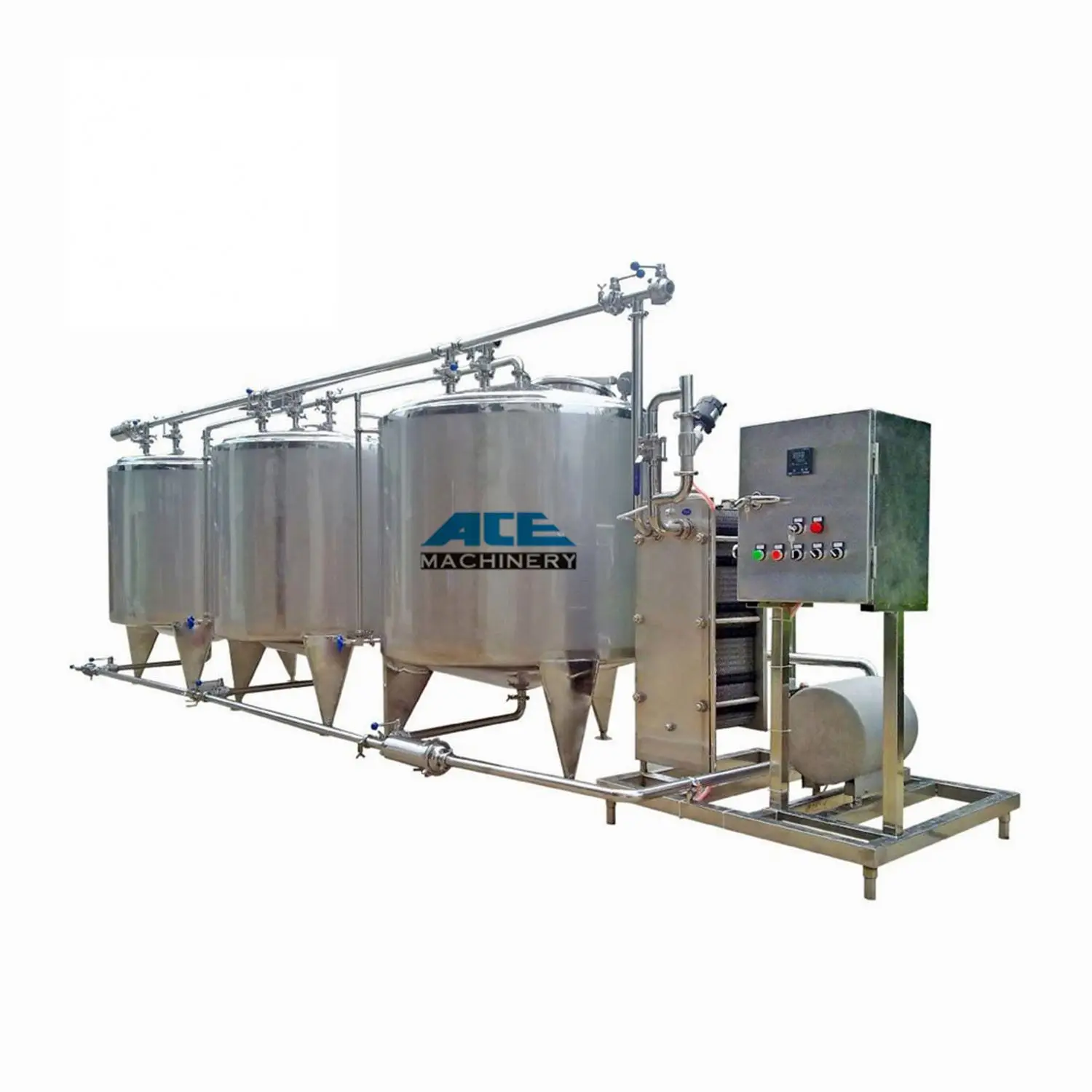 Factory Price Quality Sanitary Dairy Beverage Milk Cip Cleaning System Pipes Containers And Sterilization