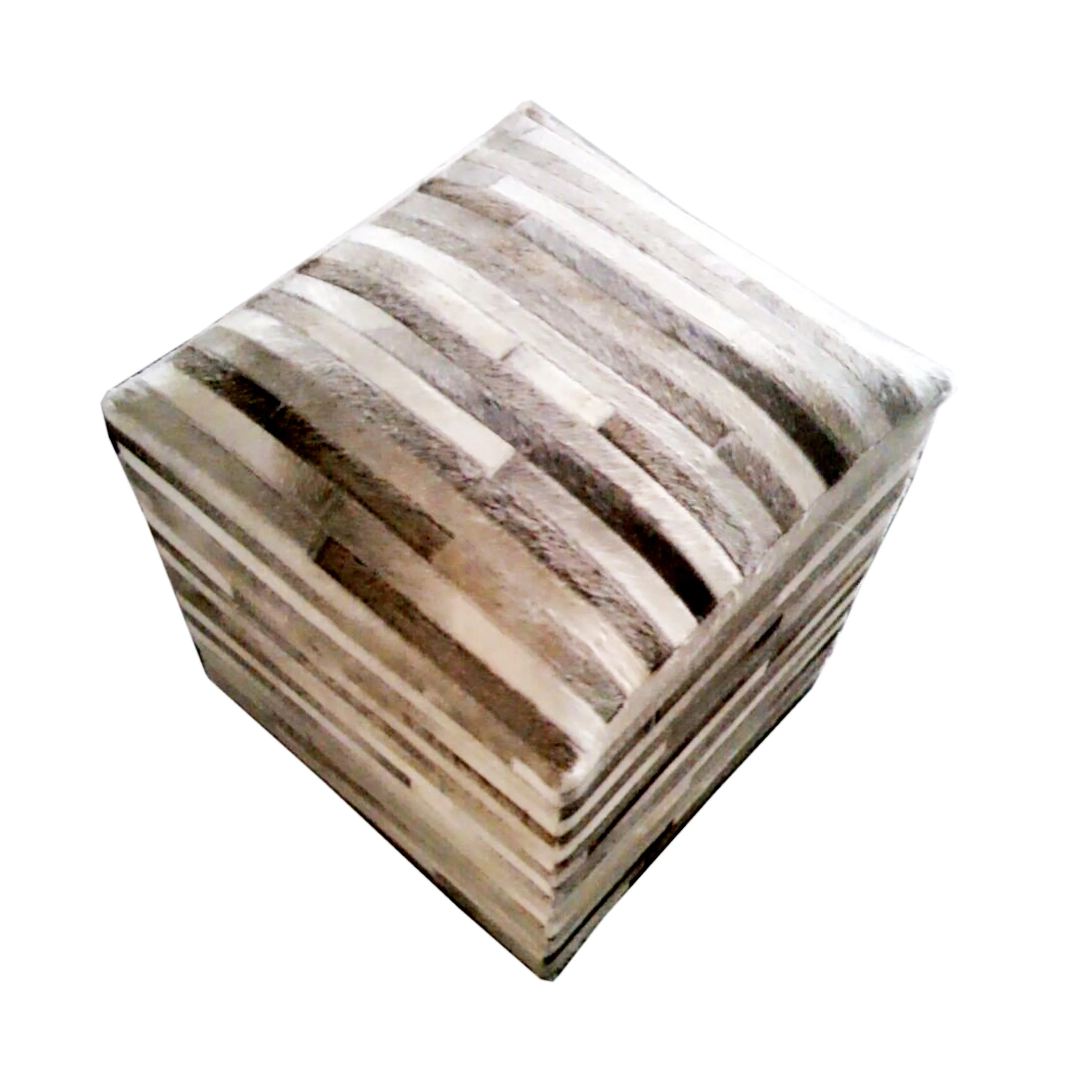 strip and square design pouf stool  patchwork leather pouf wholesale strip design pouf stool