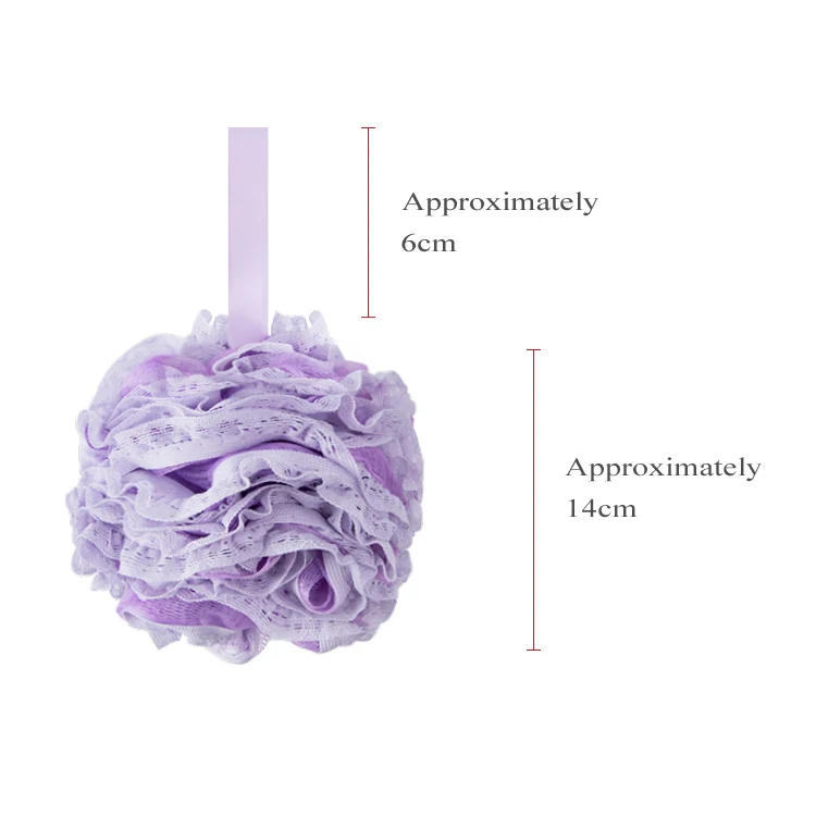 50g Customized Soft Exfoliating Foamy Bath Soap Balls Mesh Puffs Body Scab Buddy Shower Sponges