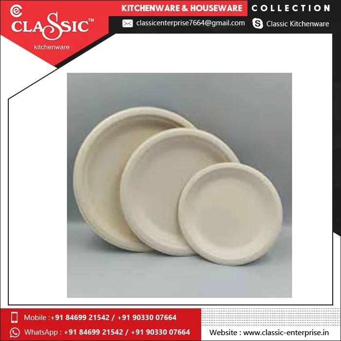 
2021 Paper Plates 100% White Nature Compostable Round Biodegradable Sugarcane Bagasse Disposable Plates 