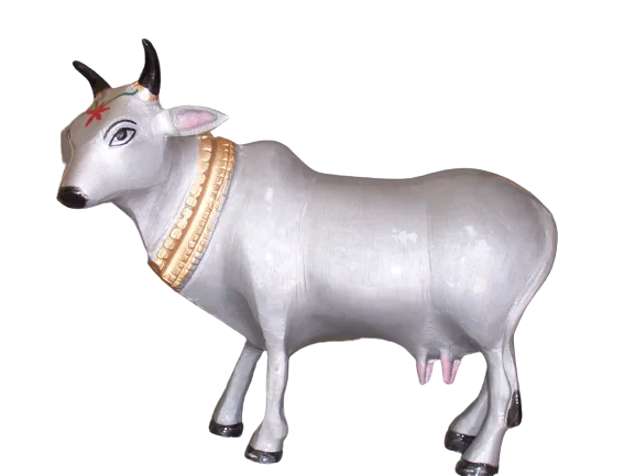 Creative Design of Aluminium cow statue white metal colored handmade Decorative cow statue For Home and Gift Item