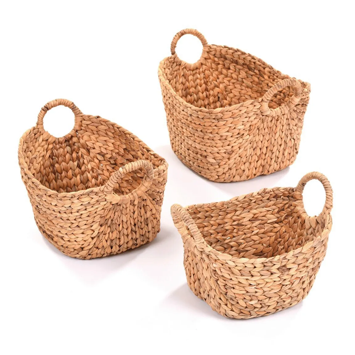 Wholesale woven fruit and vegetable hamper organizer storage water hyacinth baskets of as a basket homme gift bathroom set