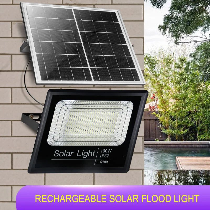  NSS SL27-A100w very good price IP67 100w powered waterproof led solar flood wall garden lights