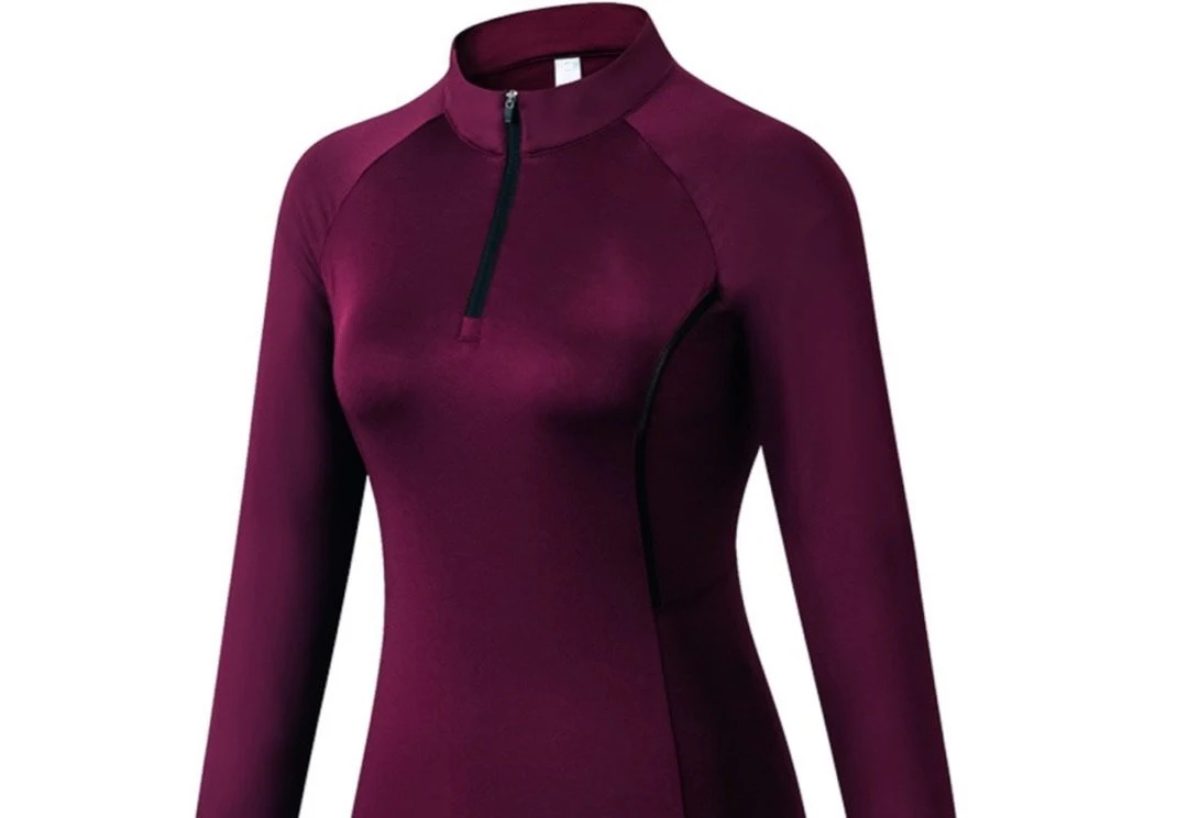 Half Zipper Horse Long Sleeves Riding Top Horse Riding Base Layer Racing Show Shirt Quick Dry Equestrian by Canleo International