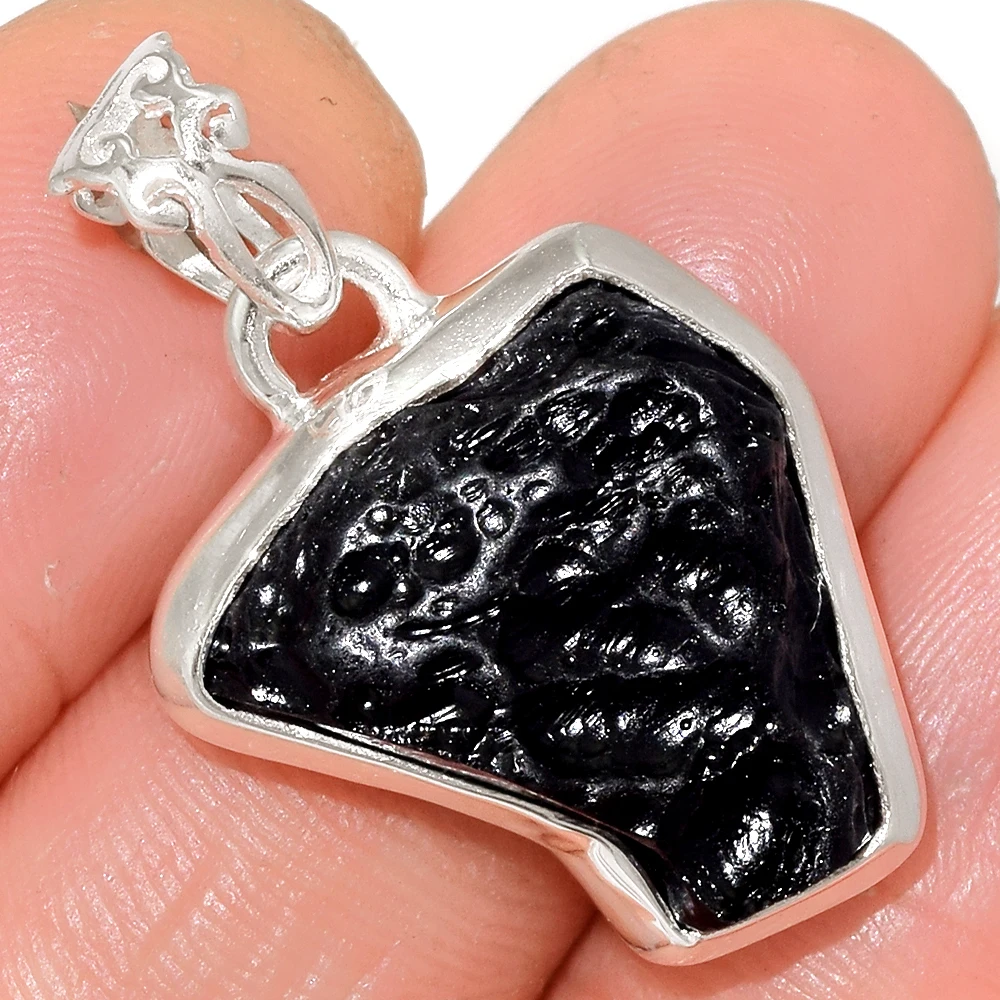 100% Natural Tektite From Tibetan / genuine & Top Class Tektite Pendants, 925 Silver Tektite Jewellery Wholesale , Jaipur