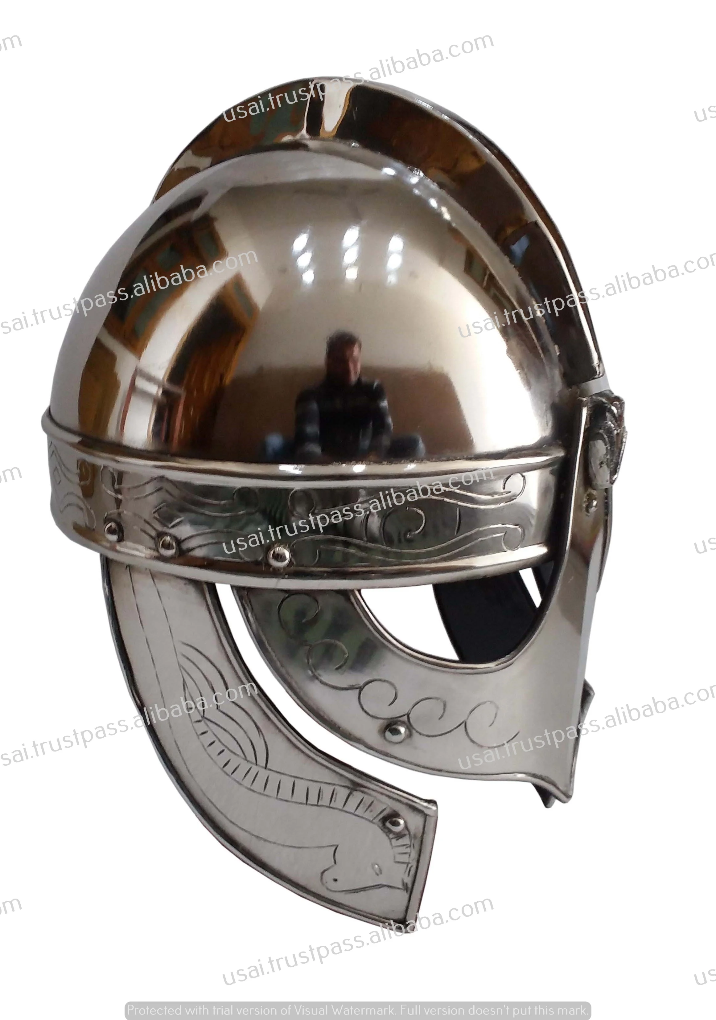 Manufacturing and Wholesale Medieval Armor Helmet Collectible Valsgarde Roman Knight Metal Metal Wall Decor ARMOUR Custom Shape