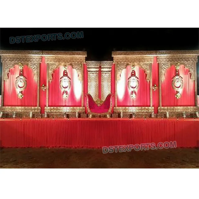 Antiqued Design Wedding Jhumka Back-Frame Muslim Walima Stage Jhumka Frame Setup Asian Wedding Stage Jhumka Back Frames