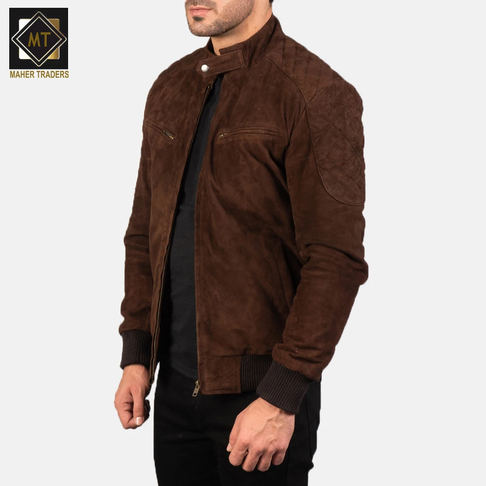 2021 Модные мужские кожаные куртки осенняя замшевая однотонная куртка популярная простая повседневная бархатная мужская куртка.