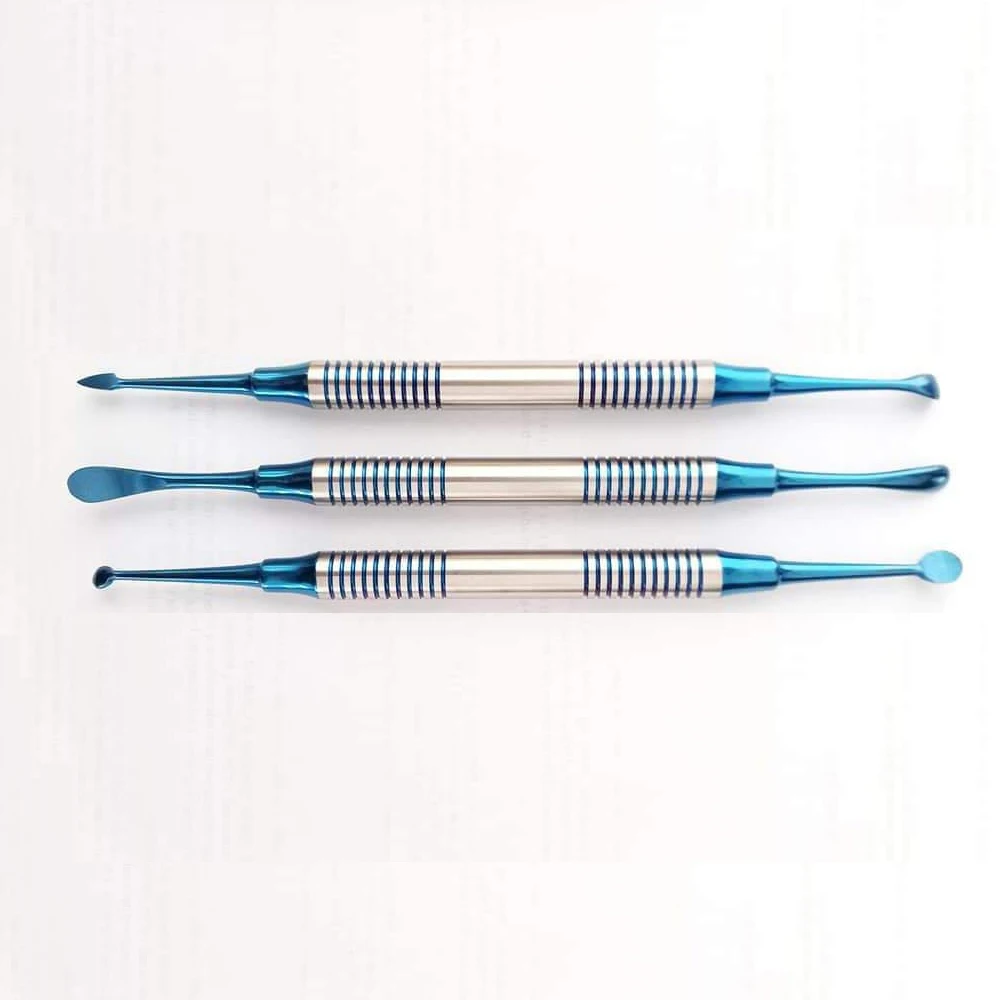 3Pcs Dental Implant Periosteal Elevator #3 Molt Curette #4 Buser Spear Head shape Elevators CE