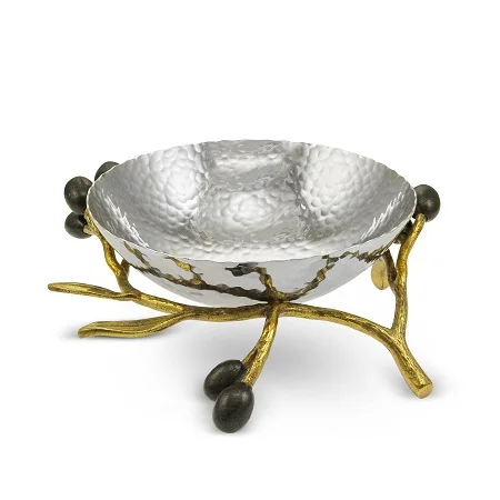 Стальная сервировочная миска с подставкой для листьев эксклюзивное качество кухонная посуда Сервировочная фруктов