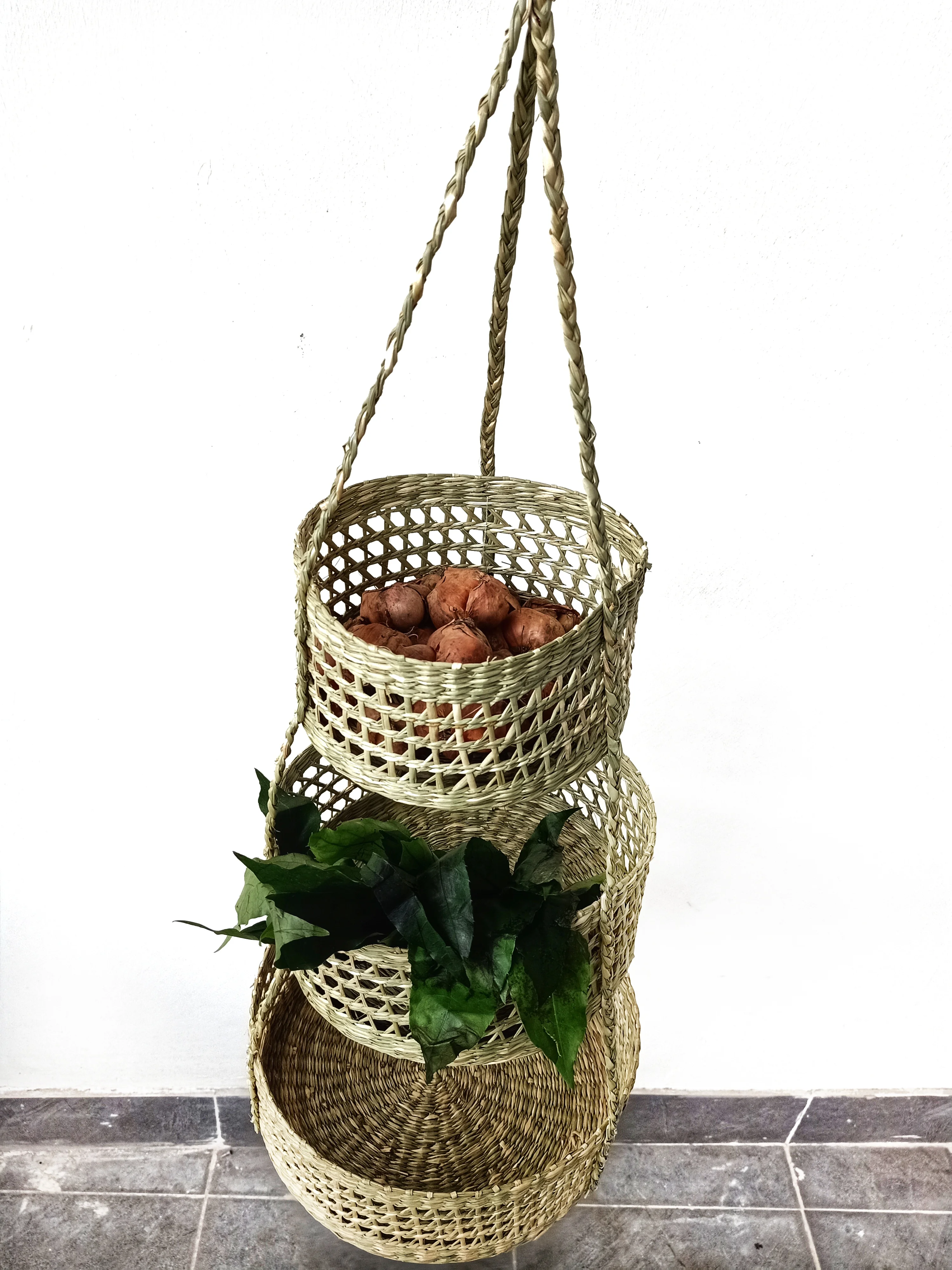  Современная трехслойная корзина для хранения морских водорослей украшения ручная работа во Вьетнаме