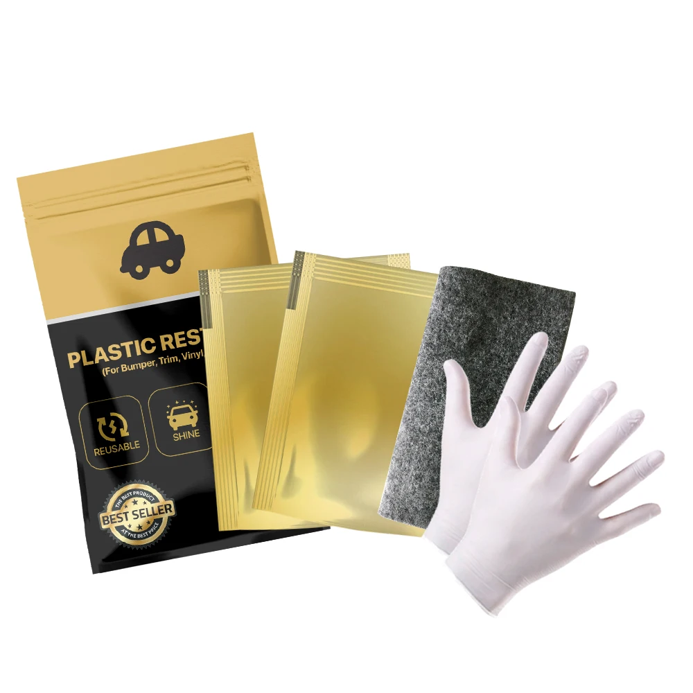 
Plastic Trim Restorer Wipe for Cars Restoration Renew Blacken Worn Out Plastic & Vinyl Rubber Surfaces UV Sunlight 