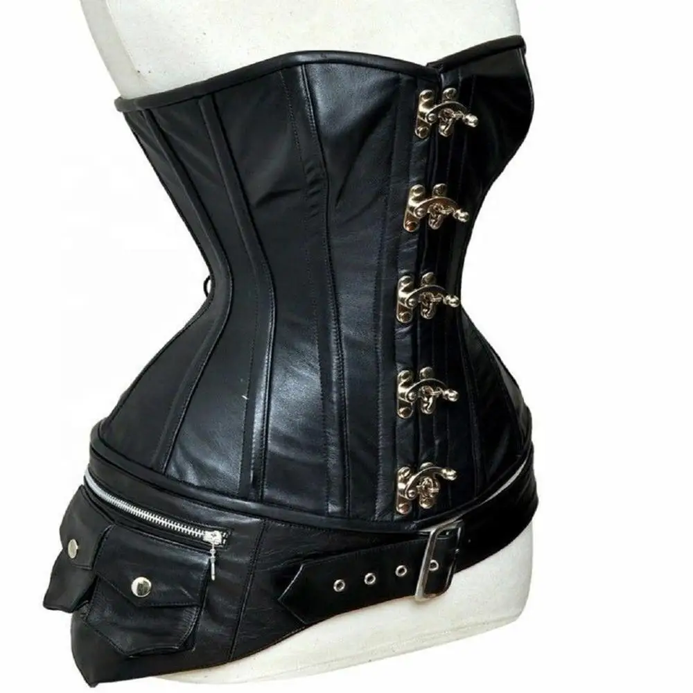 Leather waist training corsets wholesale high fashion lingerie sexy corset