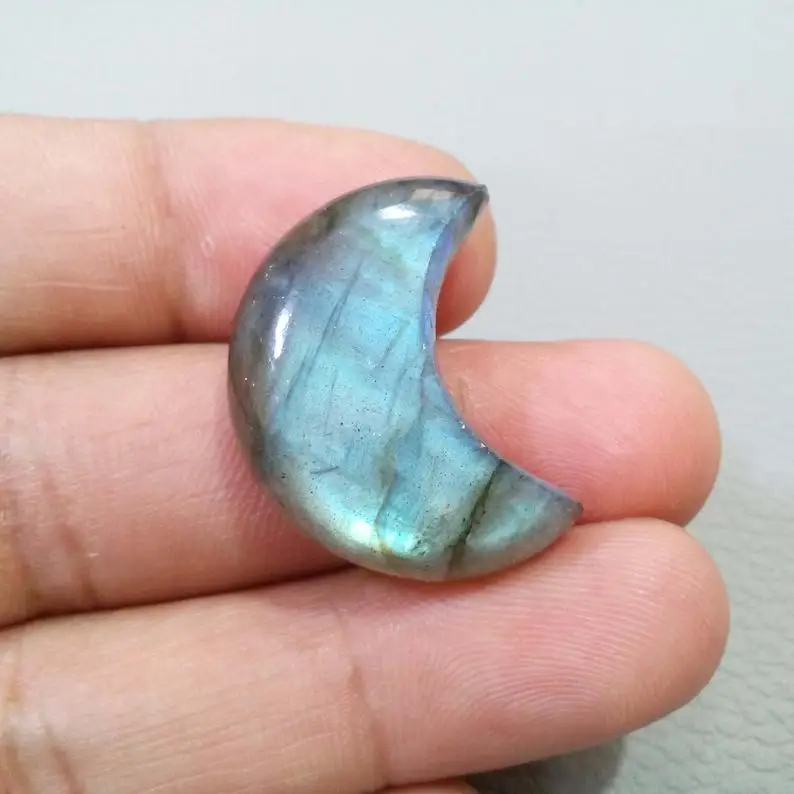 Labradorite Moon Shape Flashy Moon Labradorite Wholesale Lot Crescent Moon Jewelry Gems & Stones at Affordable Prices Bulk OEM