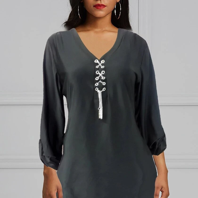 
 Платье с V-образным вырезом и цепочкой в форме сердца, Итальянское Платье До Колена  