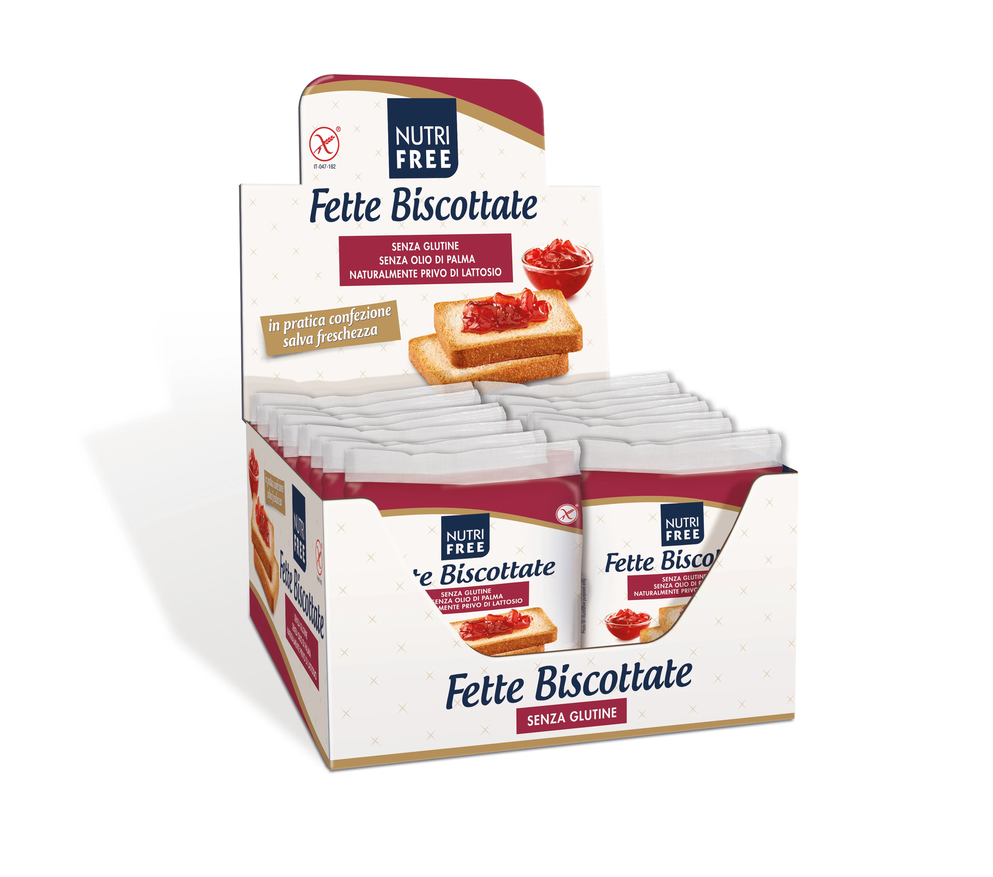 Gluten Free RUSKS SINGLE-SERVE PACK 25g Bag Packaging Bread BCS with 9 Shelf Life Grain Flavor with BRC Certification Salty IFS