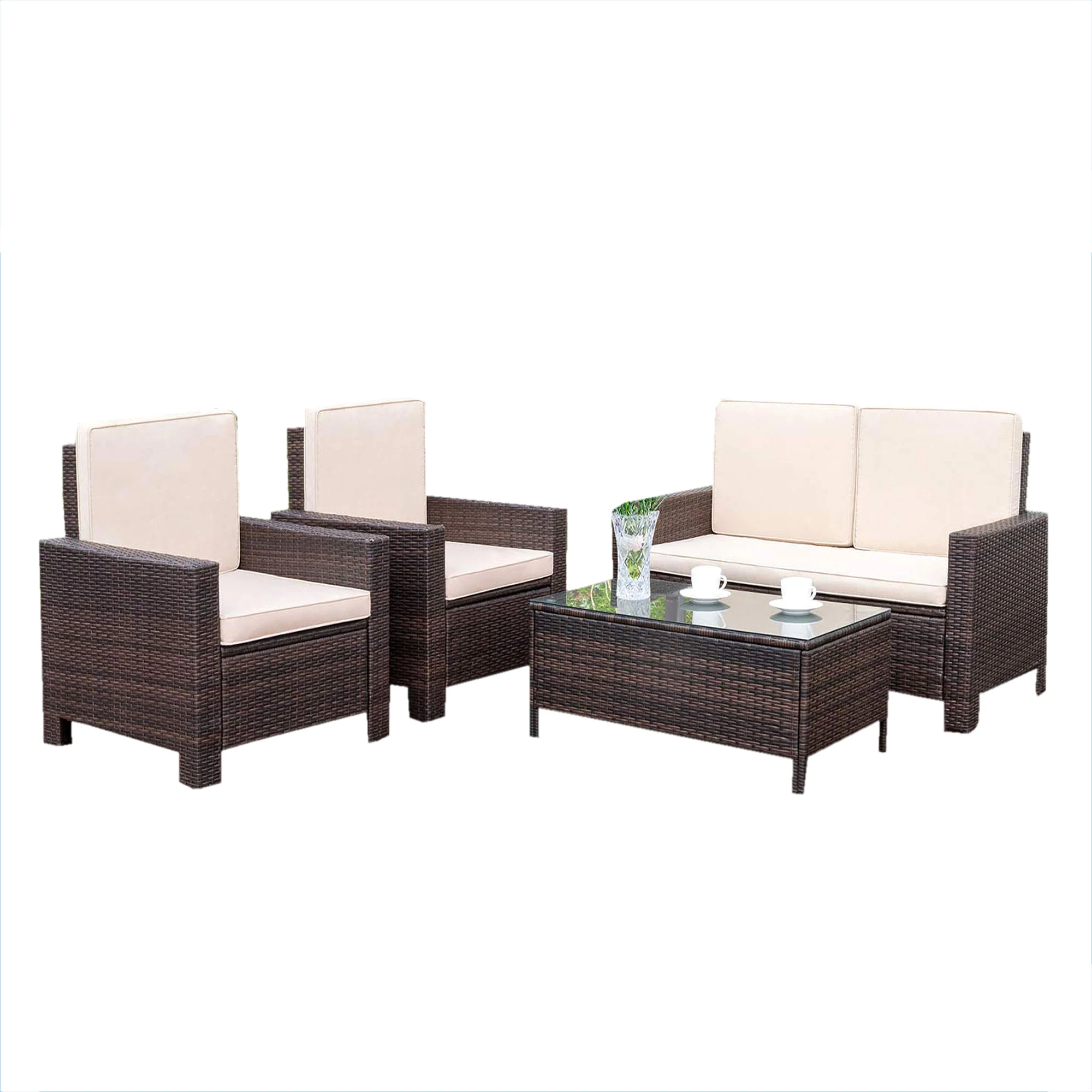 patio rattan furniture sofa set aluminium outdoor sofa set light brown rattan luxury sofa set indian manufacturer
