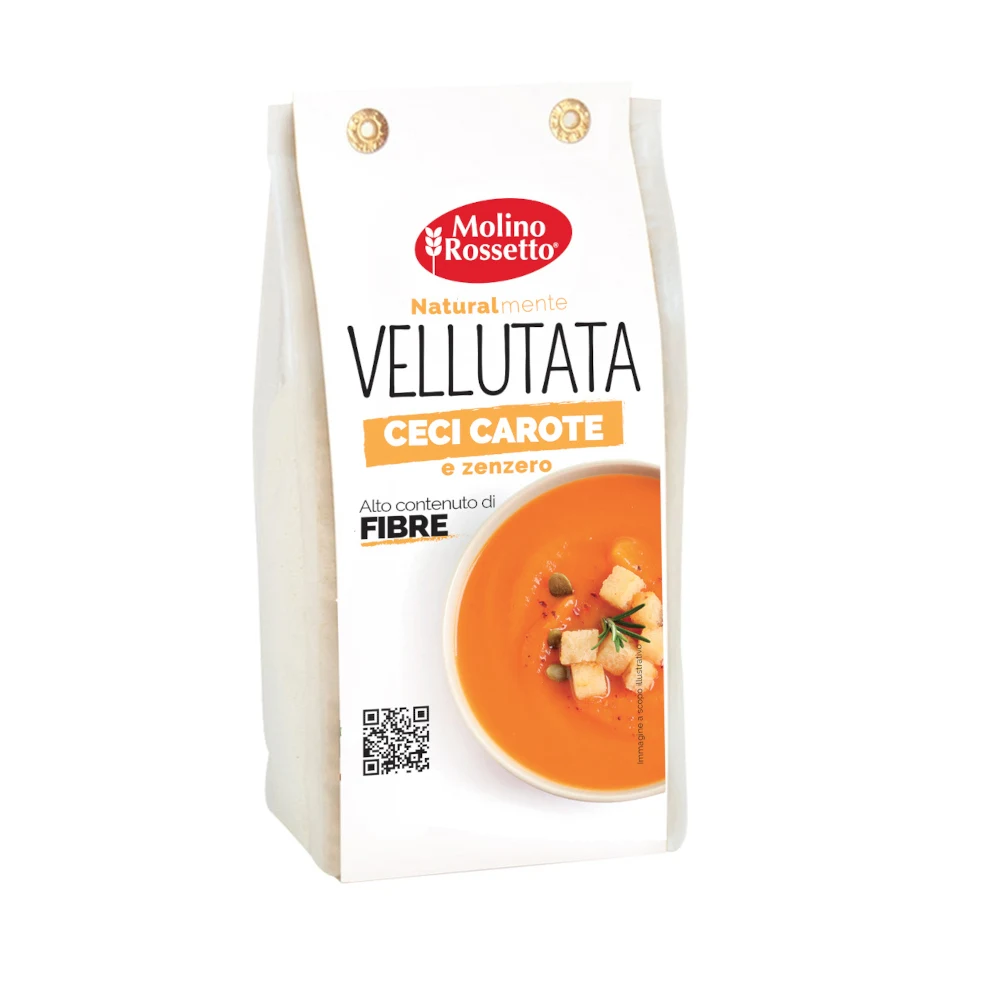 Полностью натуральный органический суп из нута, моркови и имбиря