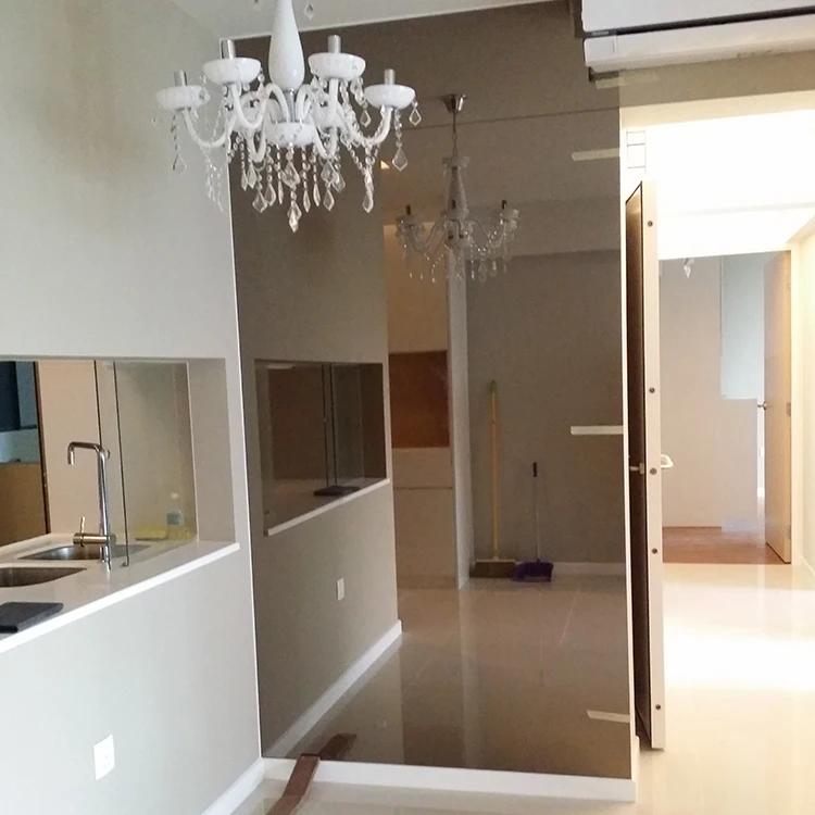 Bronze Tinted Mirror 4mm 5mm 6mmm Custom Colored Brown Sliver Decorative Shower Bathroom Wall Cosmetic Mirror Glass Sheet Price