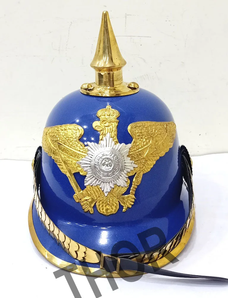 Средневековый защитный шлем из прусской кожи-немецкий офицер Pickelhaube шлем офицер из прусской латуни дизайн