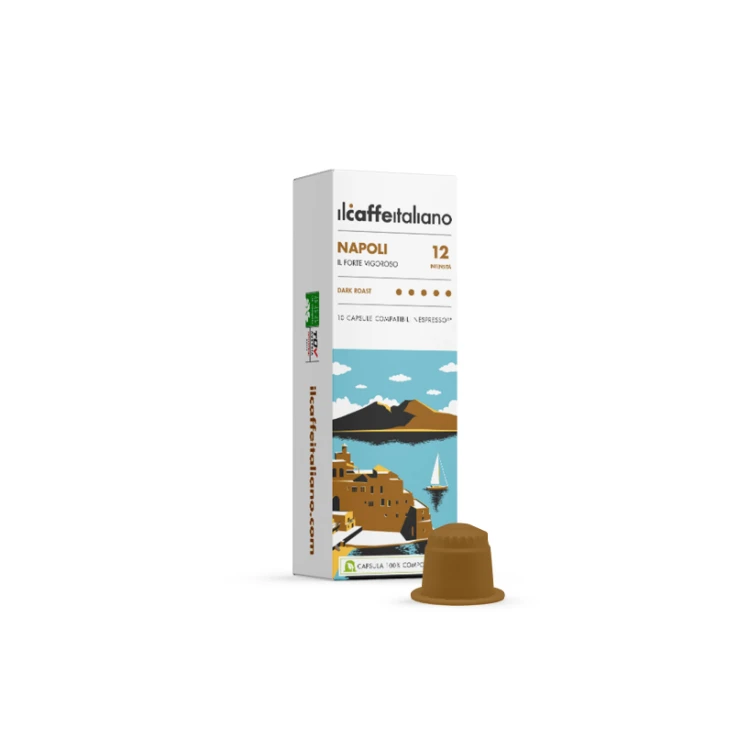 100 capsules - Nespresso (R)* - Napoli compostable -  Coffee Capsule Compatible