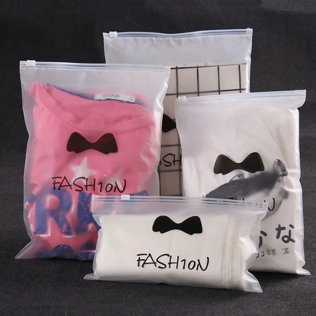 
Custom Print Matte Frosted Poly EVA PE PVC Clear Plastic Clothing Packaging Zip Lock Bags With Logo 