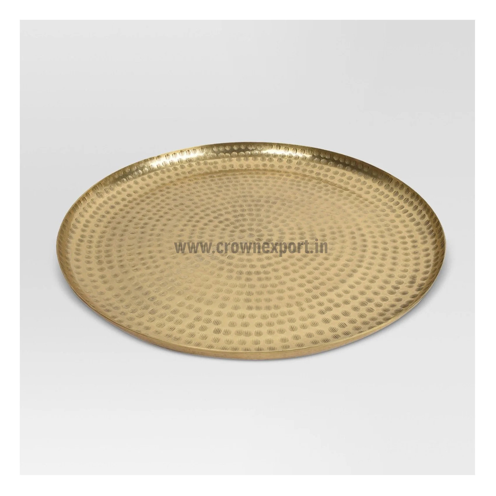 Best Price Custom-Size Copper Hammered Serving Tray with Iron Rectangular Platter TPR Powder Coated Brass Handles Coffee Serving