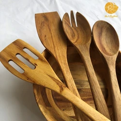 Set 2 - Acacia Wooden Spatula - Non-stick Cookware - ODM, OEM - Eco-friendly Kitchenware - Customized Accepted