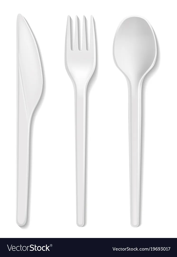 Wholesale hot sale recycled plastic set of spoon knife folk with customized design and color factory price