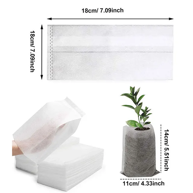 
 Factory Wholesale Non-woven Permeable Washable Indoor Outdoor Fabric Pots Nursery Bags Biodegradable White Grow Bags for Plants  