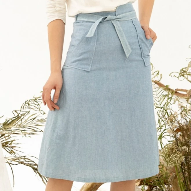 
Модная дизайнерская женская юбка, повседневная юбка до колен, сделано во Вьетнаме 