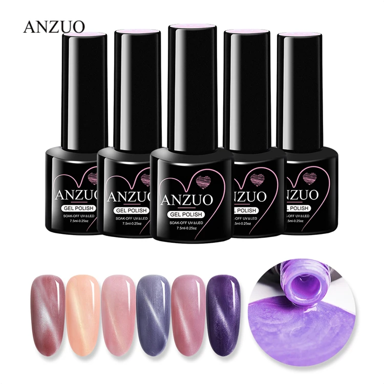 ANZUO Wholesale 7.5ml Cat Eye Uv Gel Nail Polish 36 Colors Private Brand Nail Salon Special Nail Polish