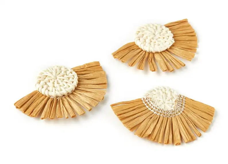 Wholesale New Accessories for Women Rattan Drop Earring Parts Beads Fashionable Fashion Drop Earrings