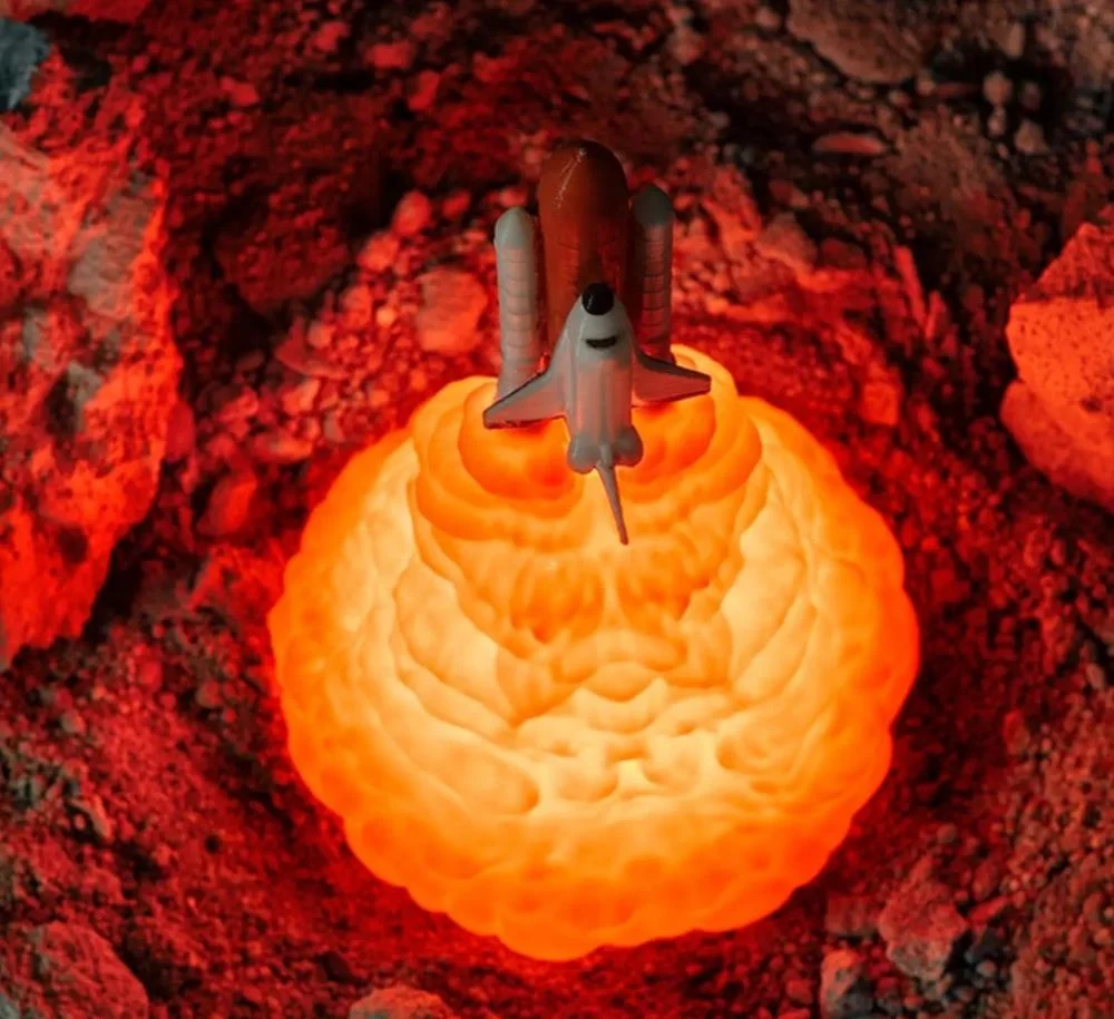 Синий луч, новый дизайн, 3D печать, Космический Шаттл, лампа, ракетная лампа с USB