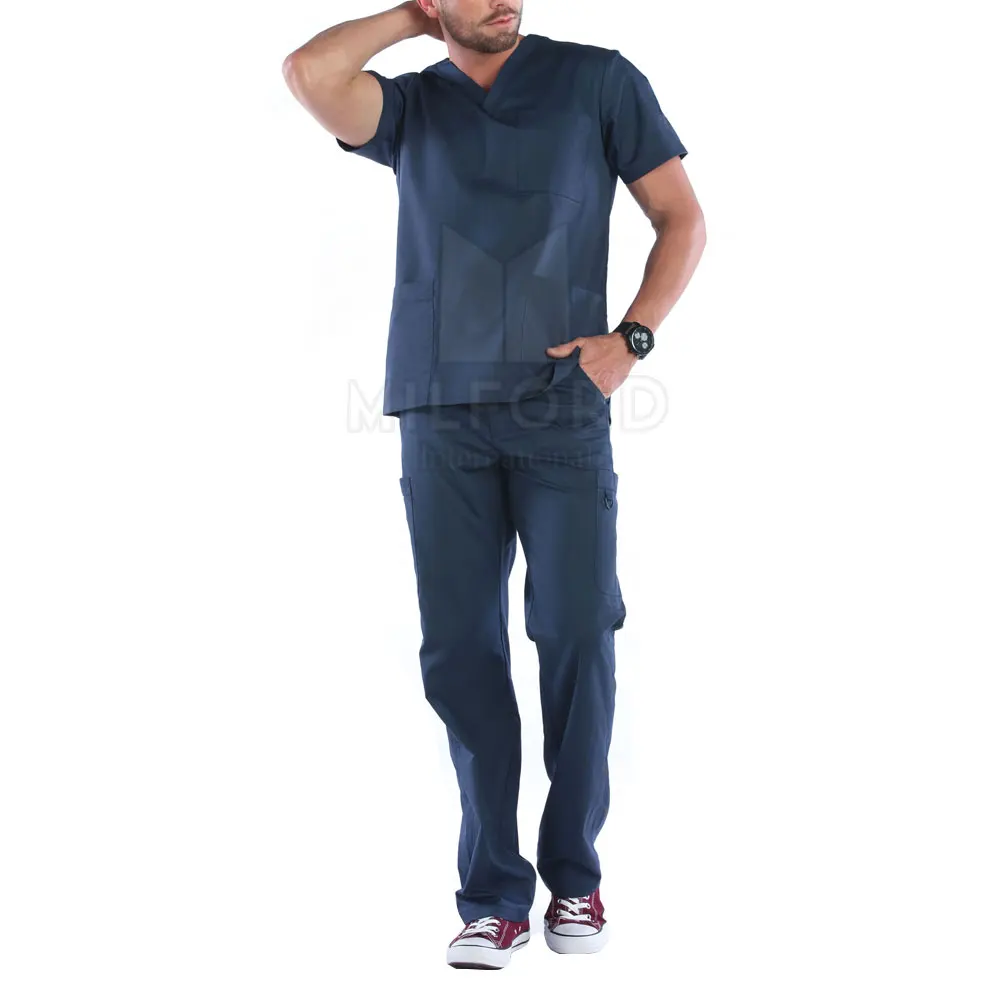 Unisex Hospital Uniform Stylish Medical Scrubs Nursing Uniforms Hospital Scrub Tops And Pants Uniform