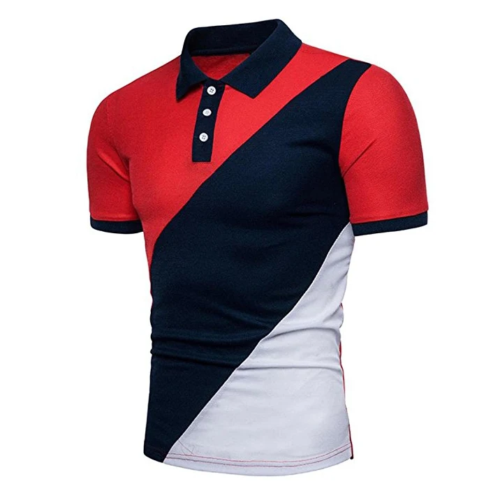 Men Polo Shirt Short Sleeve Contrast Color New Clothing Street wear Casual Fashion Oversized Logo