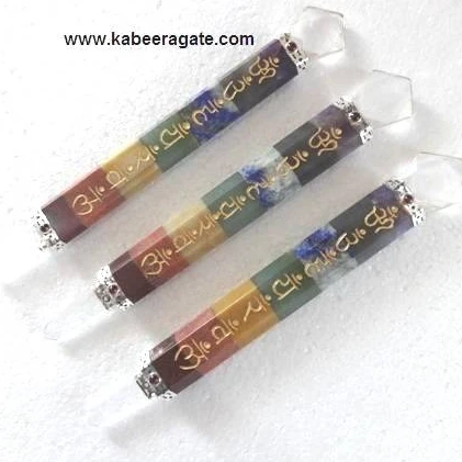 Wholesale Healing Stick : Chakra Flat Healing Stick with Sanskrit Symbol