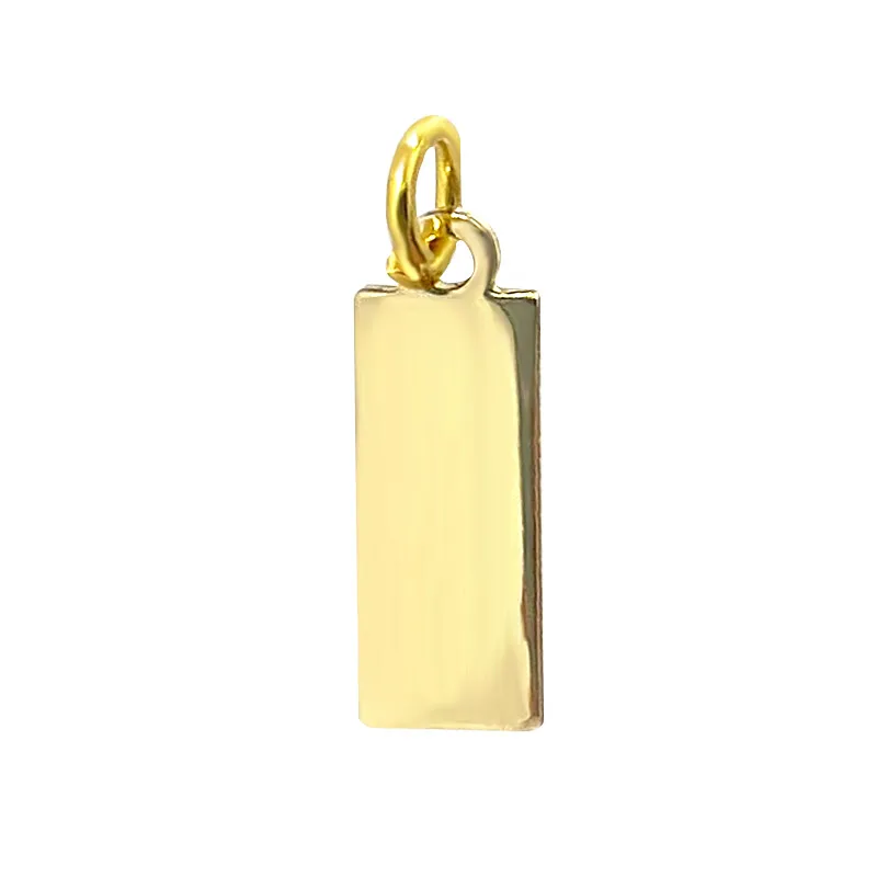 Rectangular small fashion design custom brand names gold tags