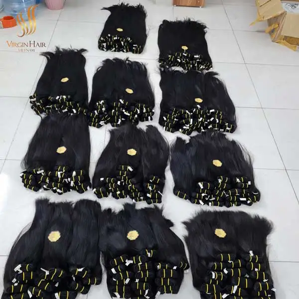 [Wholesale Price Raw Hair] 100% Vietnamese Raw Hair Super Double Drawn Very Full End Can Be Bleach To 613 And All Colors